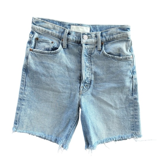 MOTHER The Tripper Cutoff Fray Hem Denim Shorts Skating on Thin Ice Size 26 - Picture 3 of 11